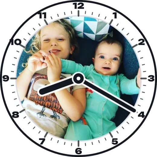 The same photo as a Pizza Clocks face, with the numbers round the rim